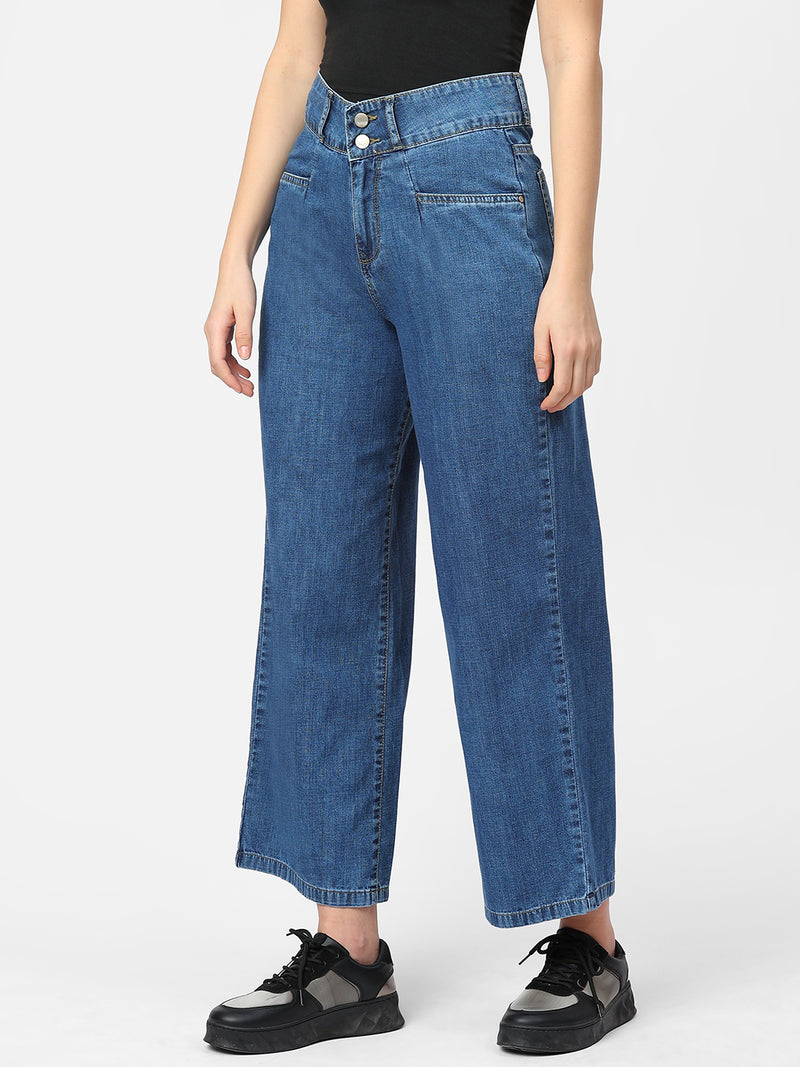 K5031 High-Rise Wide Leg Jeans - Blue