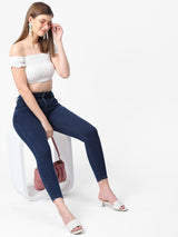 K4014 High-Rise Skinny Jeans - Dark Blue