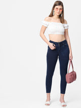 K4014 High-Rise Skinny Jeans - Dark Blue