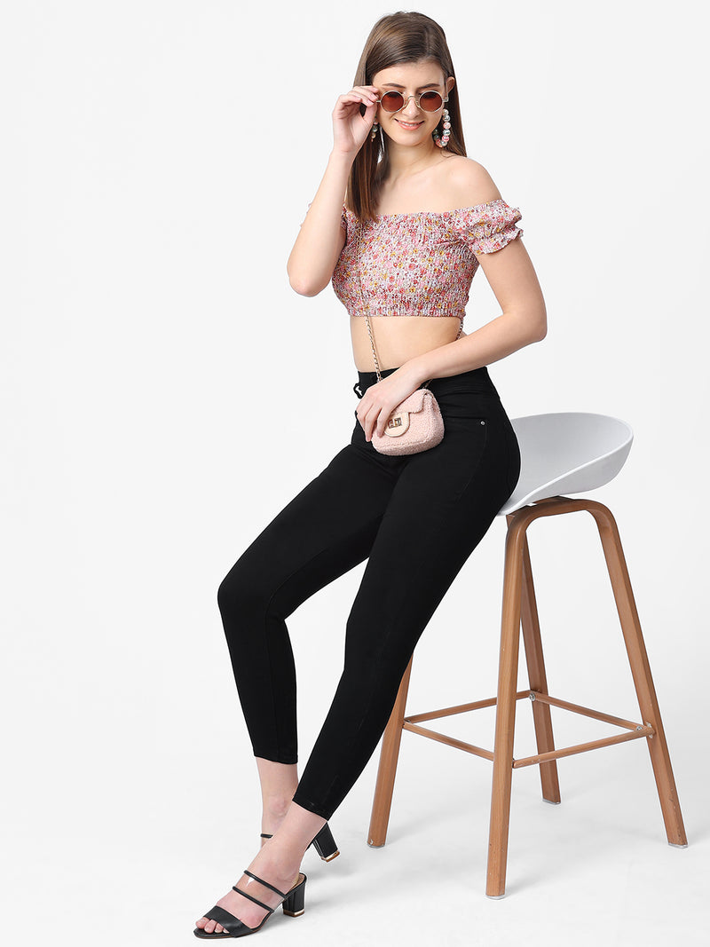 K4014 High-Rise Skinny Jeans - Black