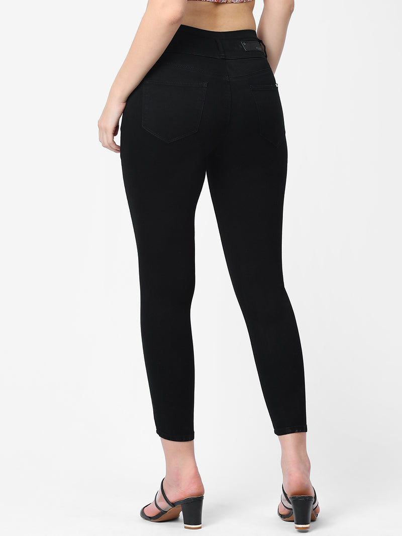 K4014 High-Rise Skinny Jeans - Black