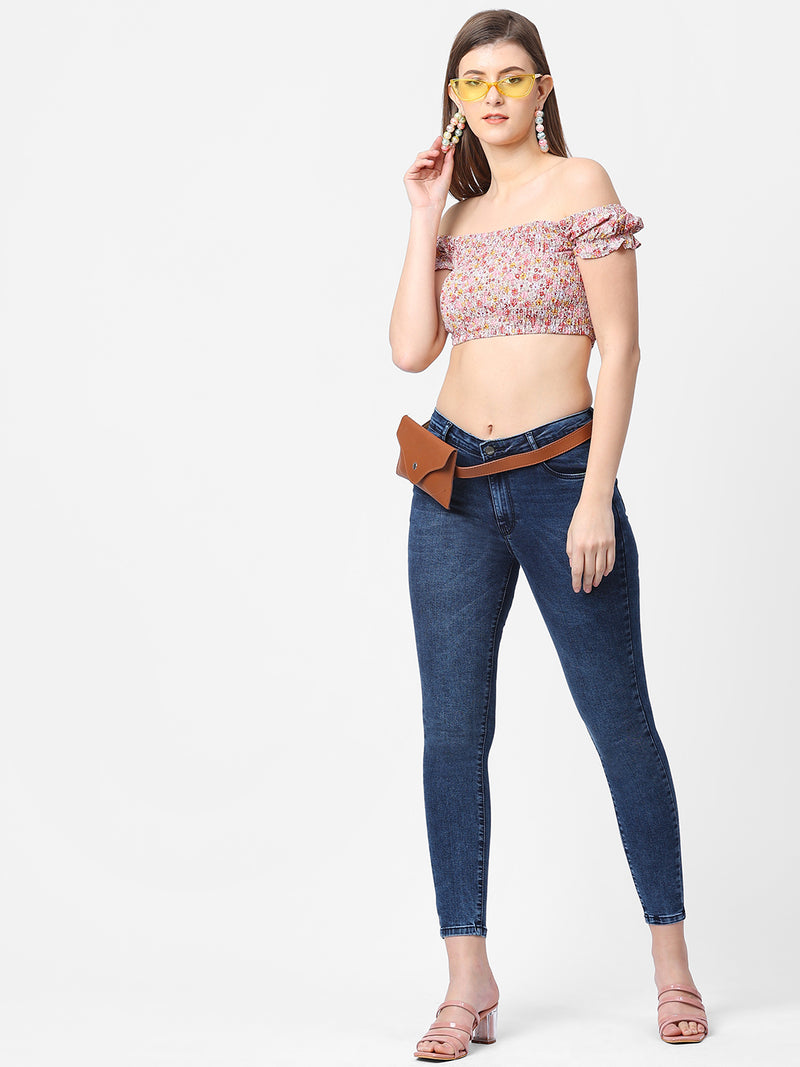 K4014 High-Rise Skinny Jeans - Blue