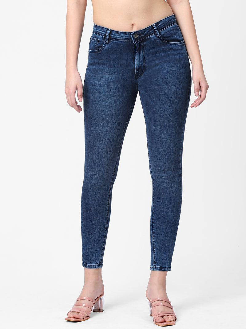 K4014 High-Rise Skinny Jeans - Blue