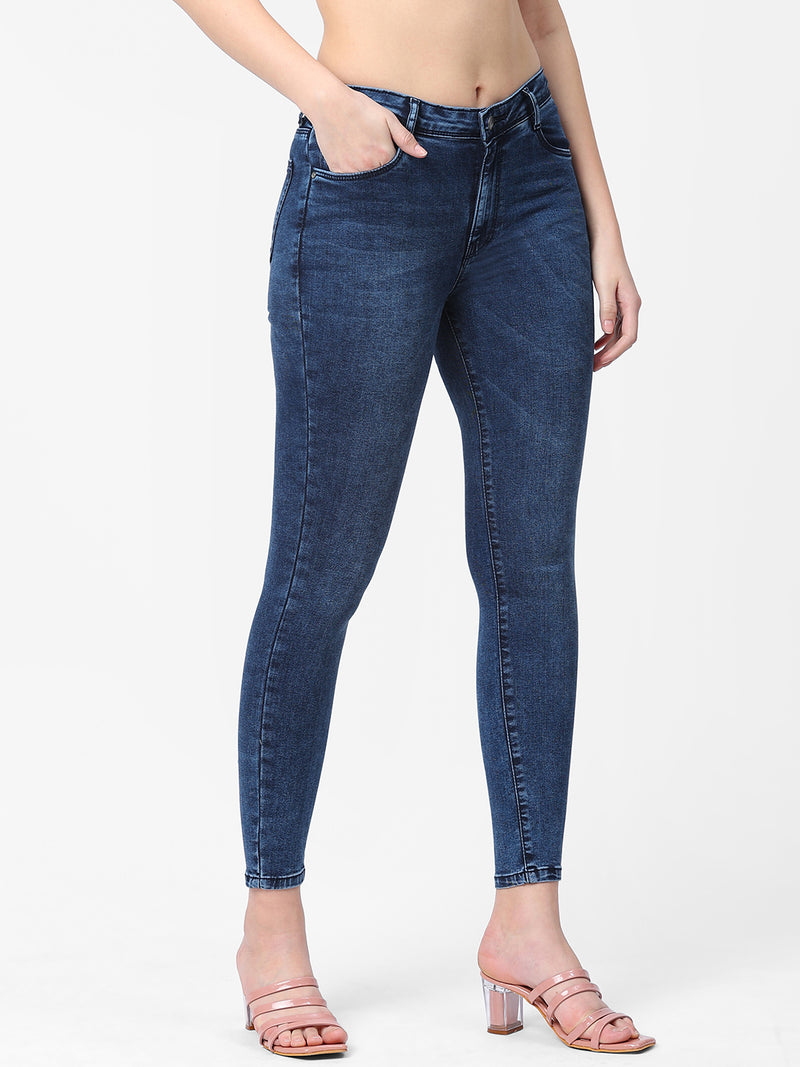K4014 High-Rise Skinny Jeans - Blue