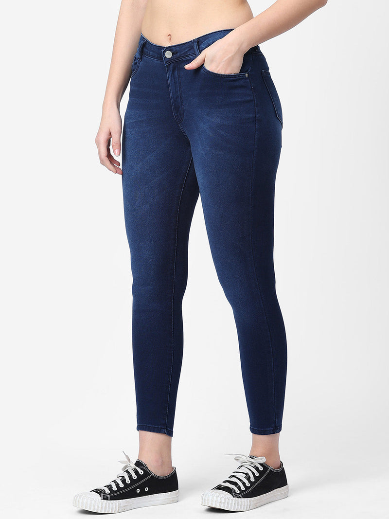 K4014 High-Rise Skinny Jeans - Dark Blue