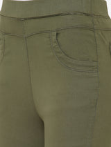 K5013 High-Rise Flare Jeans - Olive