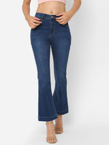 K5094 High-Rise Mini Flare Jeans - Dark Blue
