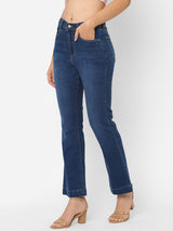 K5094 High-Rise Mini Flare Jeans - Dark Blue