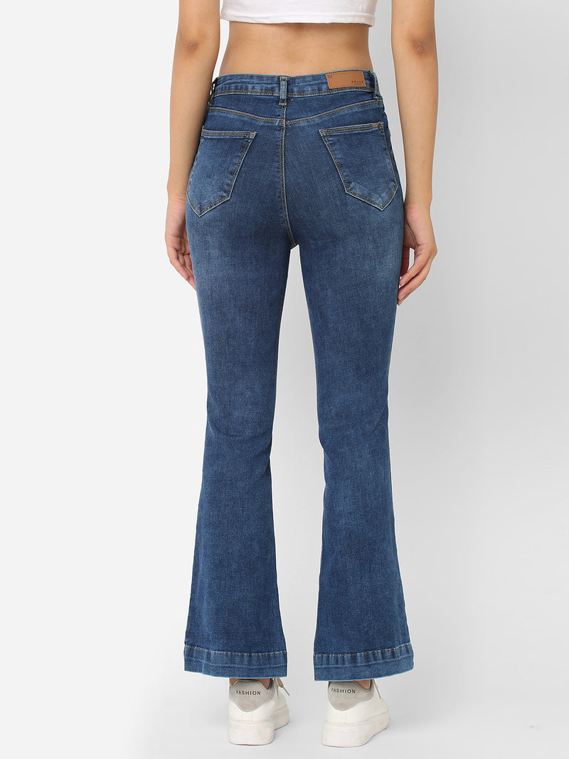 K5013 High-Rise Flare Jeans - Blue