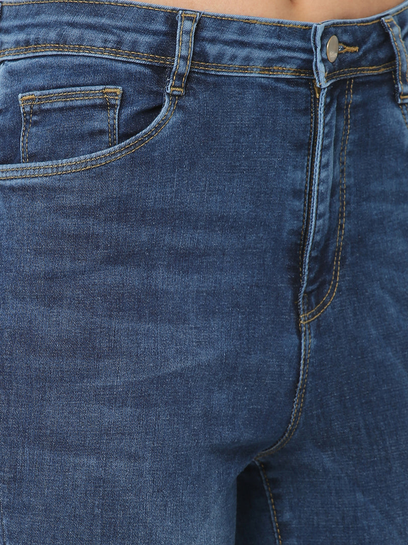 K5013 High-Rise Flare Jeans - Blue