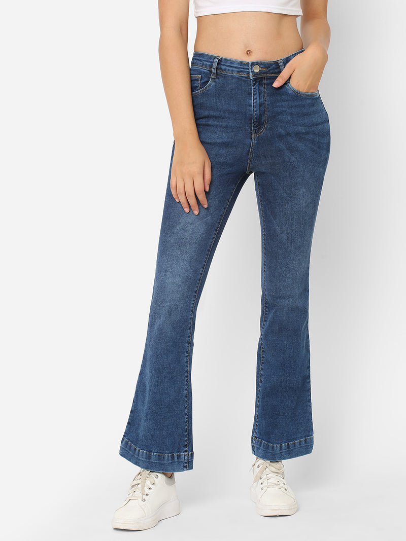K5013 High-Rise Flare Jeans - Blue