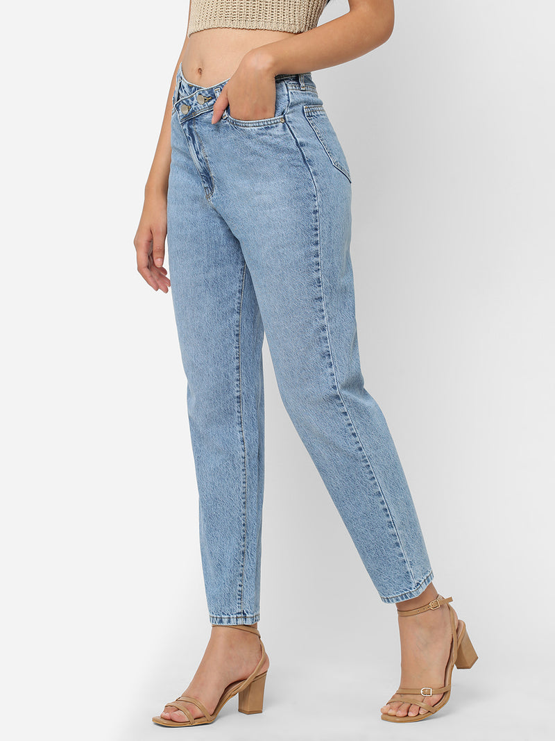 K5085 High Rise Mom Fit - Blue
