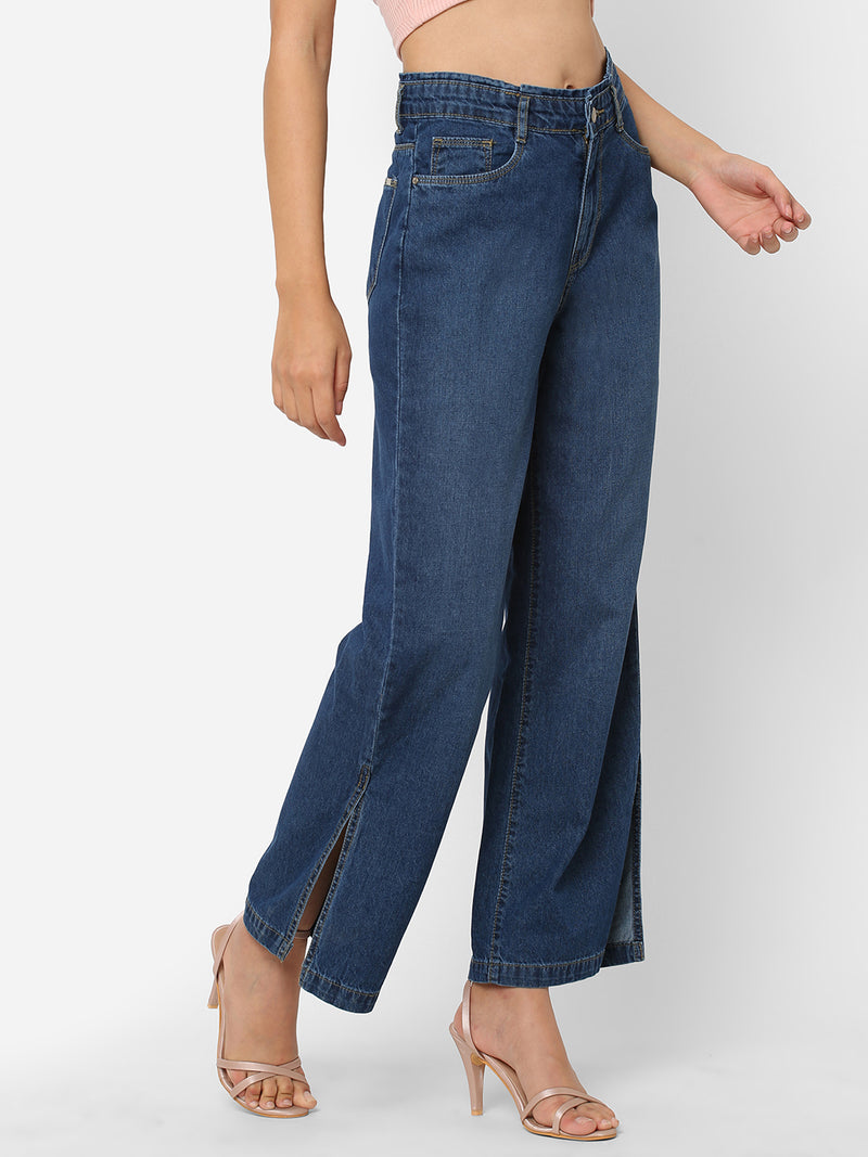 K5031 High-Rise Wide Leg Jeans - Blue