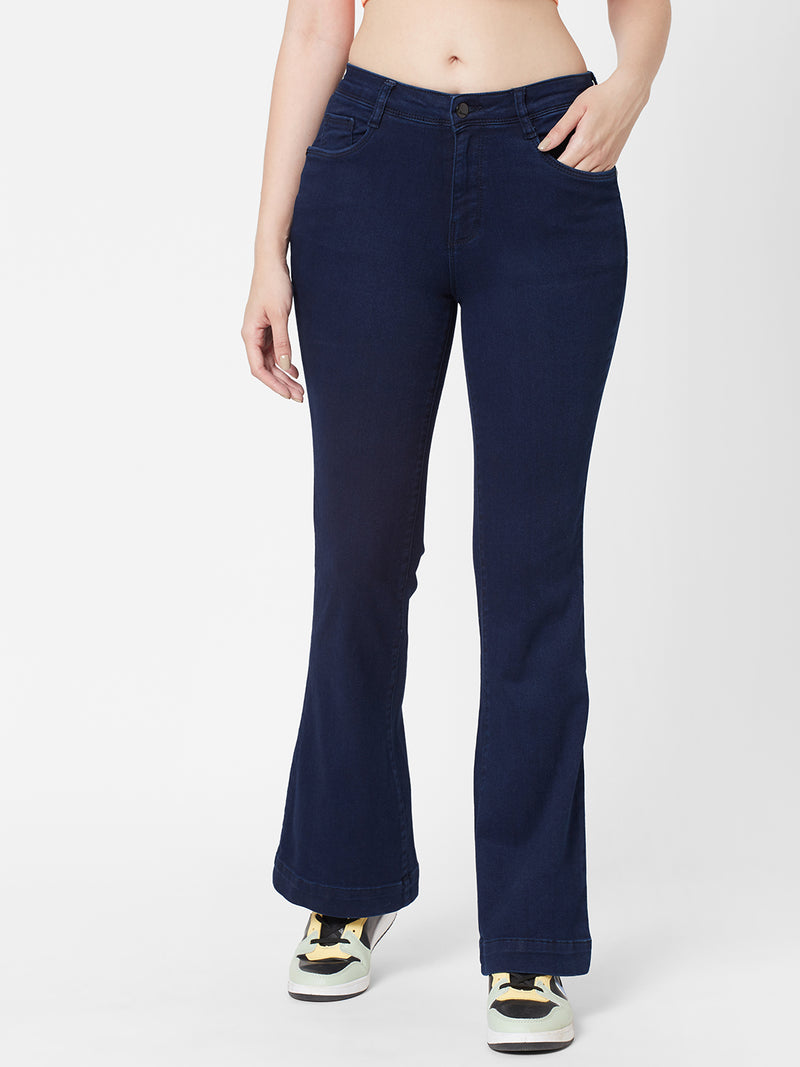 K5013 High-Rise Flare Jeans - Blue