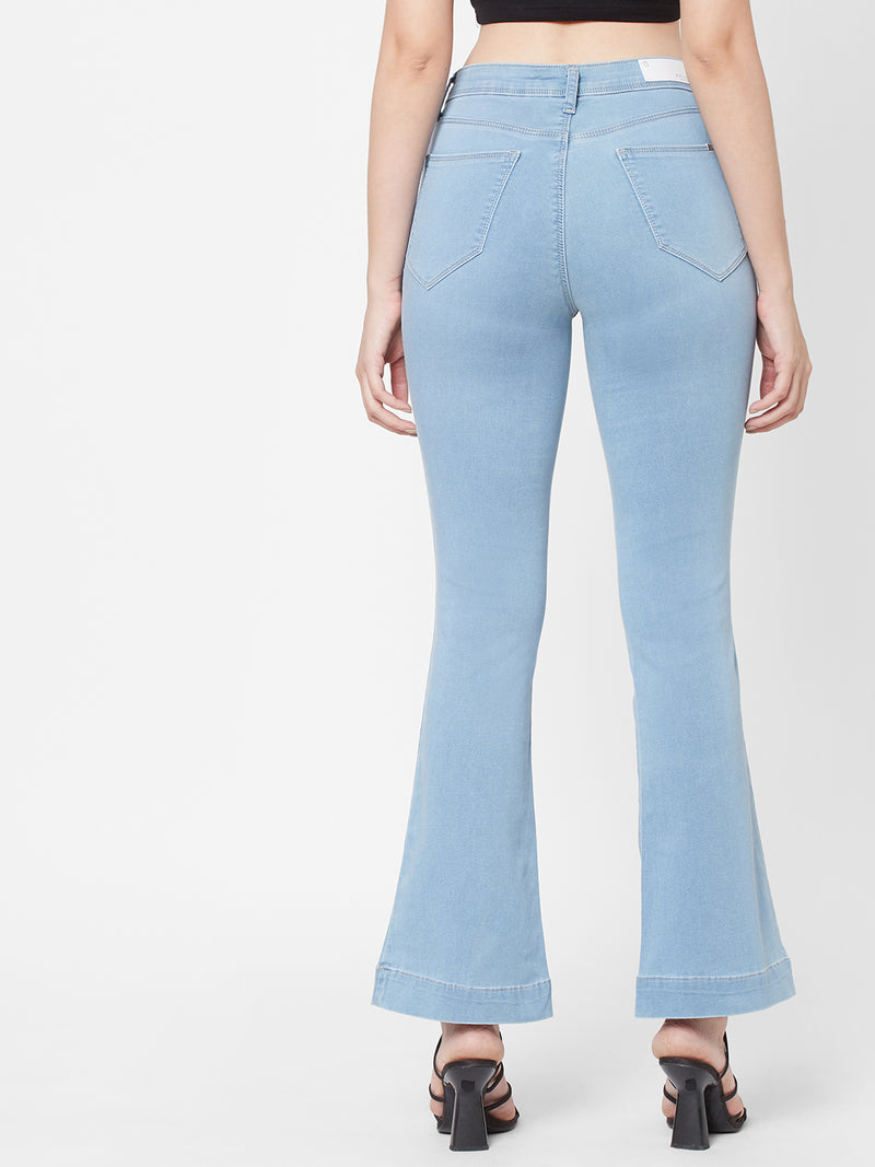 K5013 High-Rise Flare Jeans - Light Blue