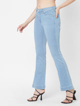 K5013 High-Rise Flare Jeans - Light Blue