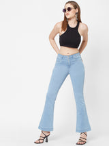 K5013 High-Rise Flare Jeans - Light Blue