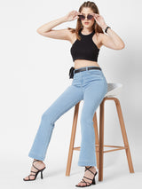 K5013 High-Rise Flare Jeans - Light Blue