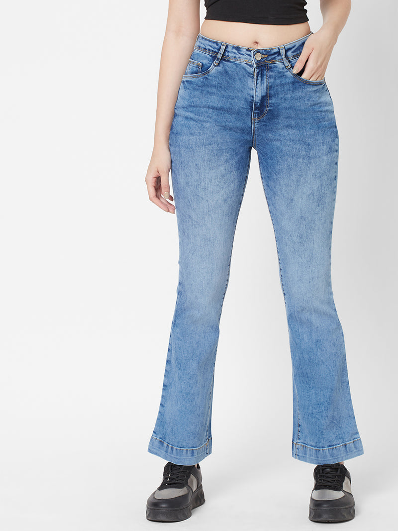 K5013 High-Rise Flare Jeans - Blue