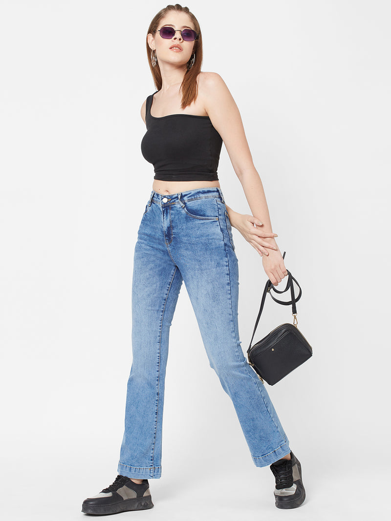 K5013 High-Rise Flare Jeans - Blue