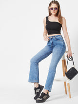K5013 High-Rise Flare Jeans - Blue