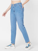 High-Rise Baggy Fit Jeans - Blue