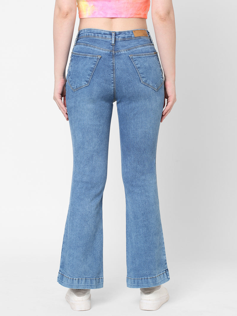 K5013 High-Rise Flare Jeans - Blue