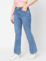 K5013 High-Rise Flare Jeans - Blue
