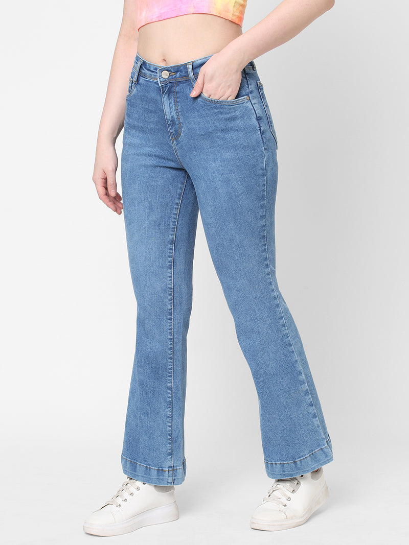 K5013 High-Rise Flare Jeans - Blue
