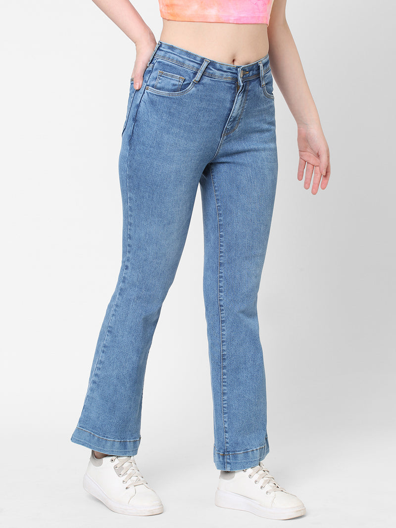 K5013 High-Rise Flare Jeans - Blue