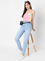 High-Rise Baggy Fit Jeans - Light Blue