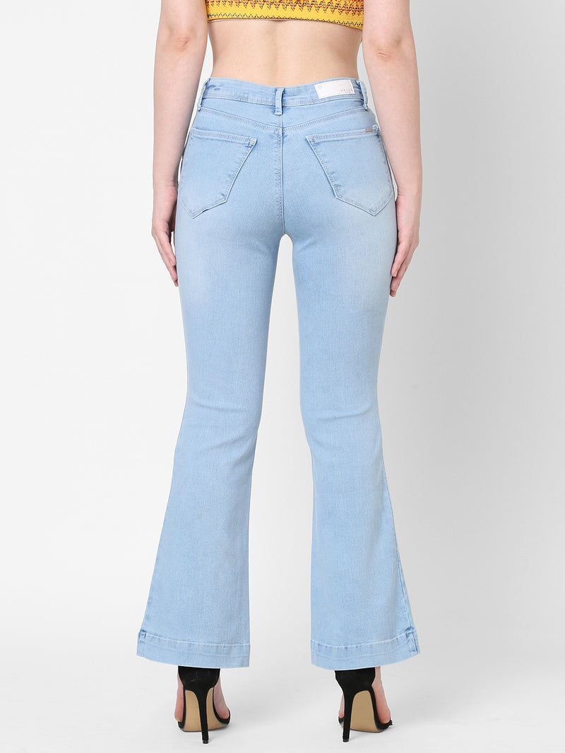 K5013 High-Rise Flare Jeans - Light Blue