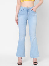 K5013 High-Rise Flare Jeans - Light Blue