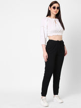 High-Rise Denim Jogger - Black