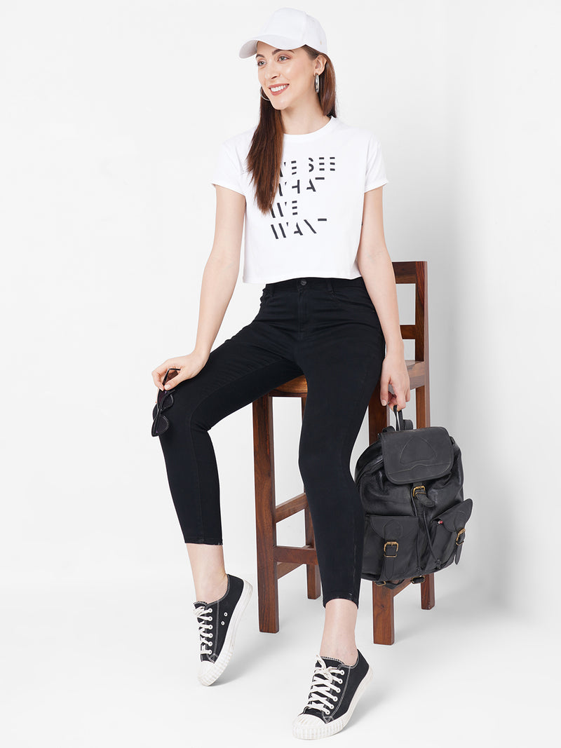 Women Black K4068 Mid-Rise Push Up Super Skinny Jeans