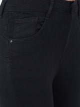 Women Black K4068 Mid-Rise Push Up Super Skinny Jeans