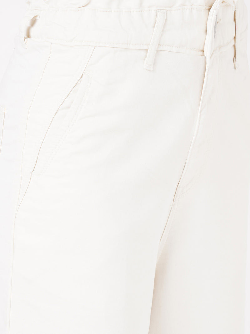 Women White K5031 High-Rise Wide Leg Jeans