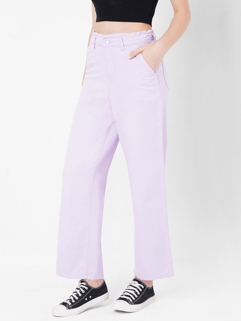 Women Lilac K5031 High-Rise Wide Leg Jeans