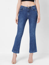 Women Blue K5013 High-Rise Flare Jeans