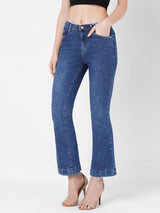 Women Blue K5013 High-Rise Flare Jeans