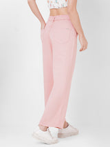 Women Pink K5031 High-Rise Wide Leg Jeans