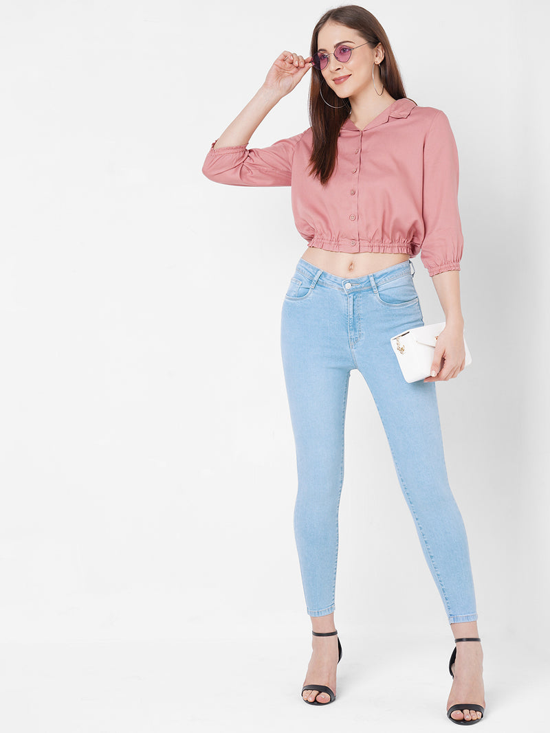 Women Blue K4014 High-Rise Skinny Jeans