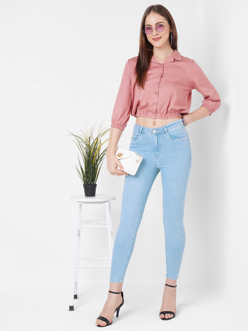 Women Blue K4014 High-Rise Skinny Jeans