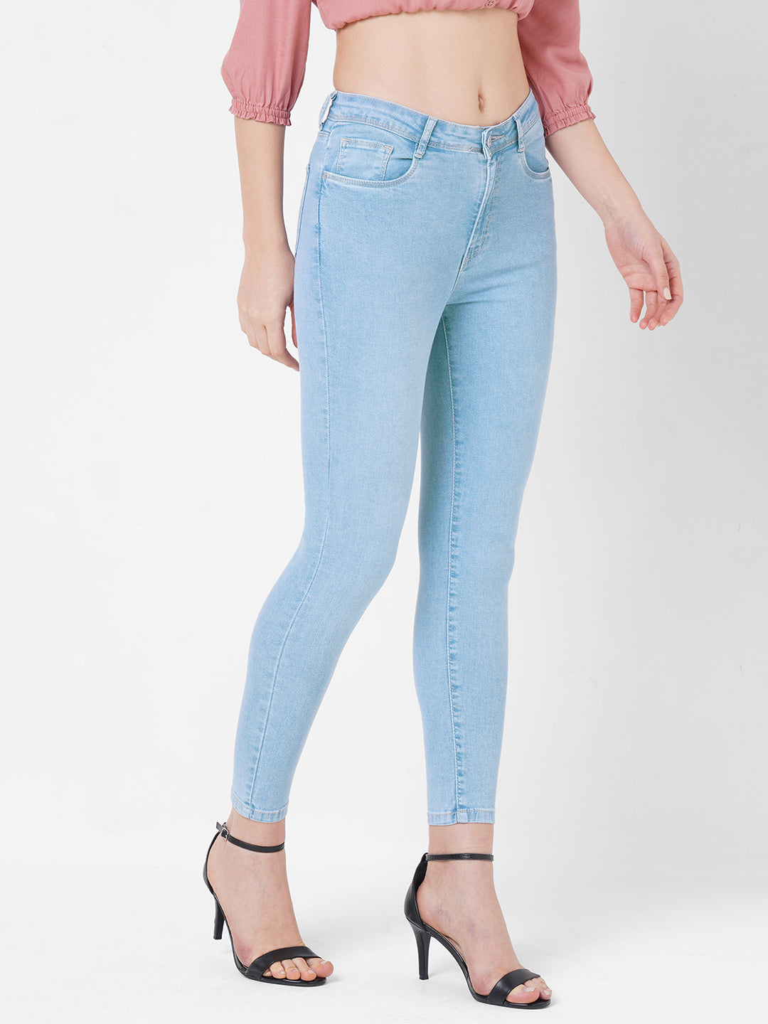 Women Blue K4014 High-Rise Skinny Jeans
