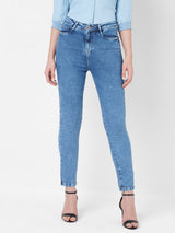 Women Blue K6030 High-Rise Slim Straight Fit Jeans