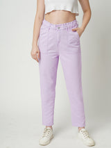 Women Lilac High Rise Baggy Fit Jeans