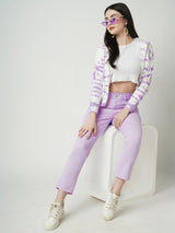 Women Lilac High Rise Baggy Fit Jeans
