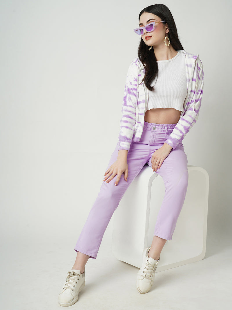 Women Lilac High Rise Baggy Fit Jeans
