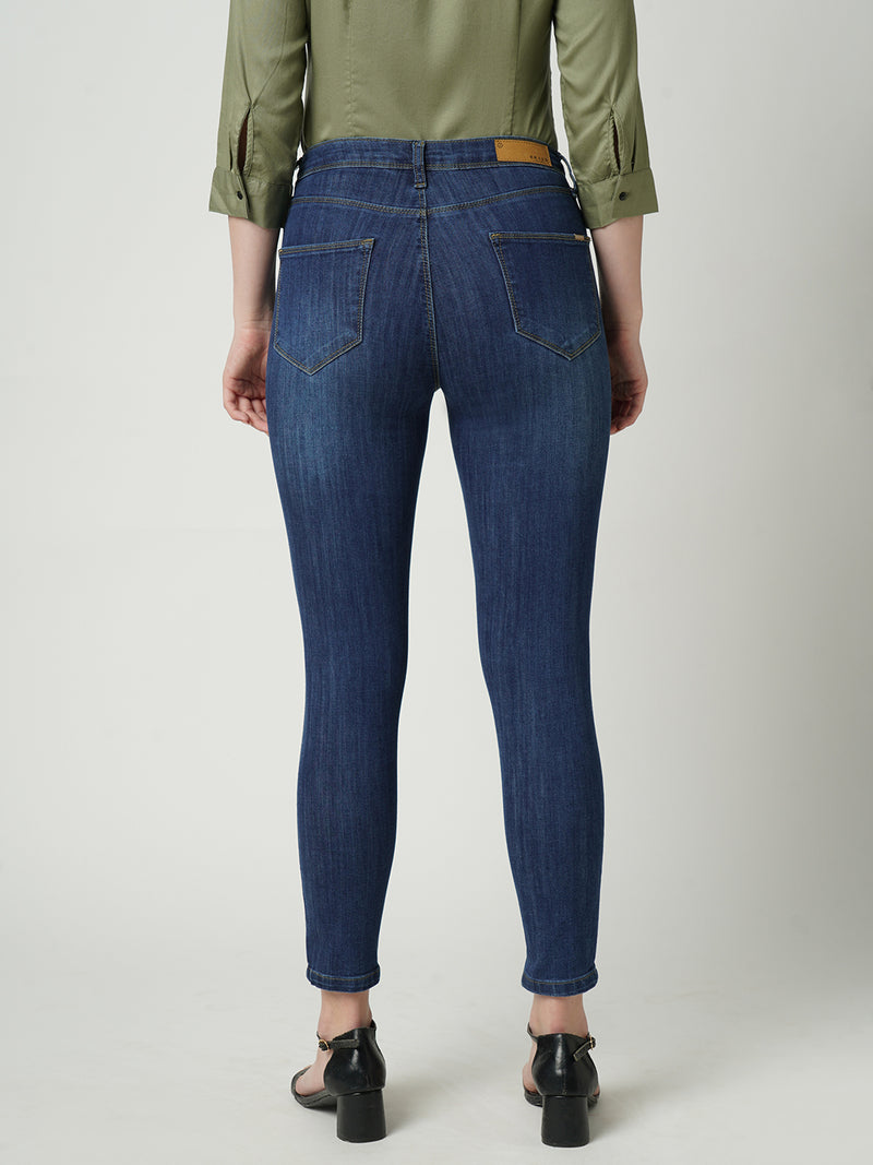 Women Dark Blue K4014 High Rise Skinny Jeans