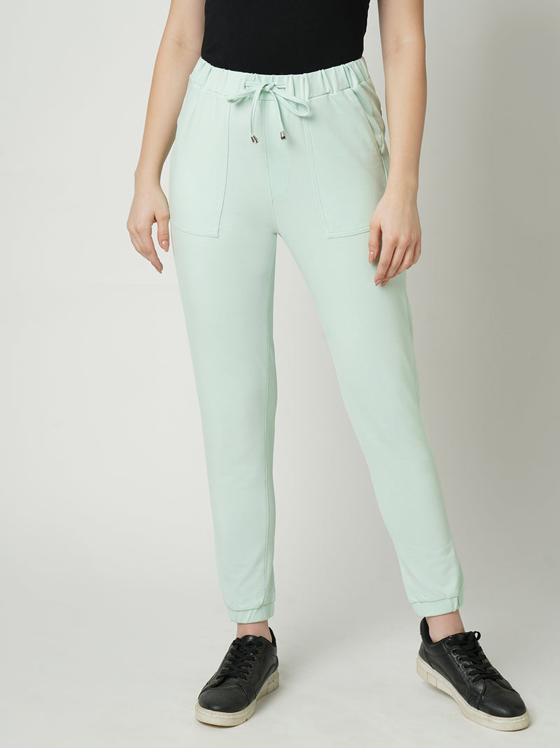 Women Mint Green High Rise Skinny Fit Athleisure